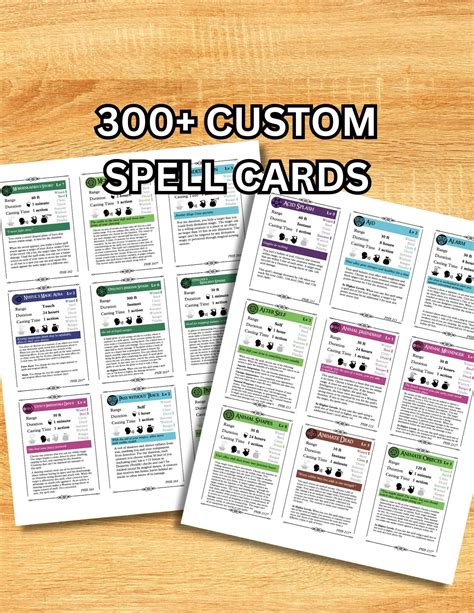 Dnd Printable Spell Cards