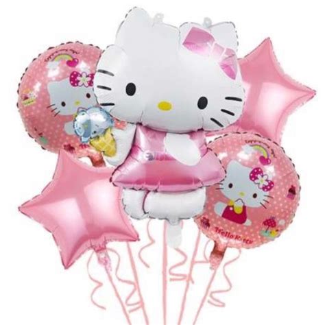 5 piece hello kitty balloon set | Hello kitty birthday party, Hello ...