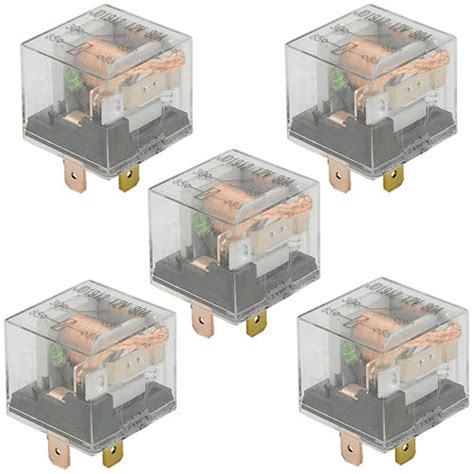 WMYCONGCONG 5 PCS DC 12V 80A 1NO SPST 4 Pin Relay Car w/LED Light ...