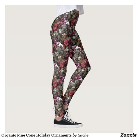 Organic Pine Cone Holiday Ornaments Leggings | Christmas leggings ...