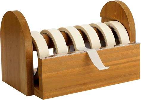 Amazon.com : Menkxi 9.8" x 5.9" x 5.9" Wood Masking Tape Holder Wood ...
