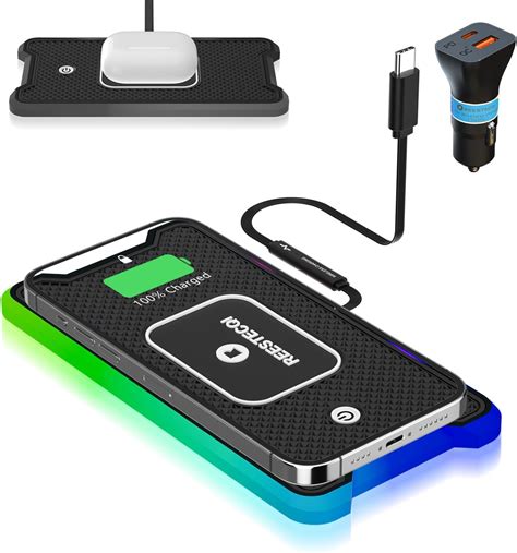 Amazon.com: Wireless Car Charger Pad, REESTECQI 15W RGB Wireless ...