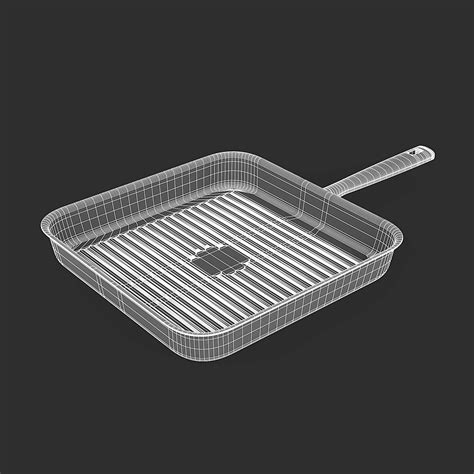 Grill Frying Pan - 3D Model by fusemesh