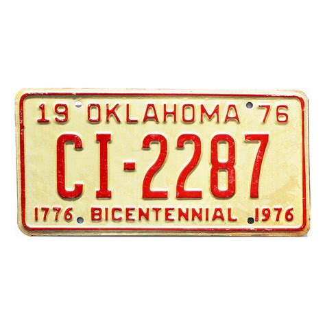 1976 Oklahoma Bicentennial #CI-2287 | ShopLicensePlates