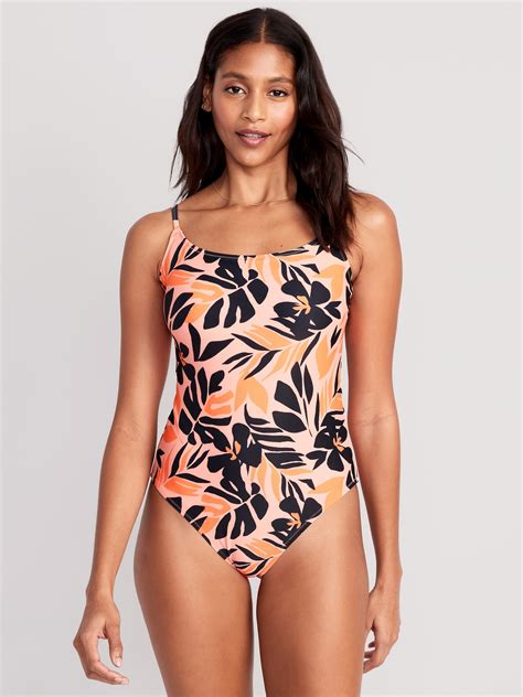 Old Navy Tie-Back One-Piece Cami Swimsuit for Women pink - 620777052