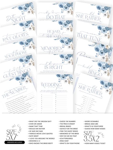 Bridal Shower Games - Amy Design Templates