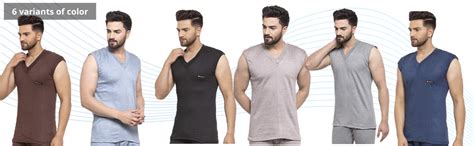 UZARUS Men's Sleeveless Solid V Neck Thermal Top Brown : Amazon.in ...