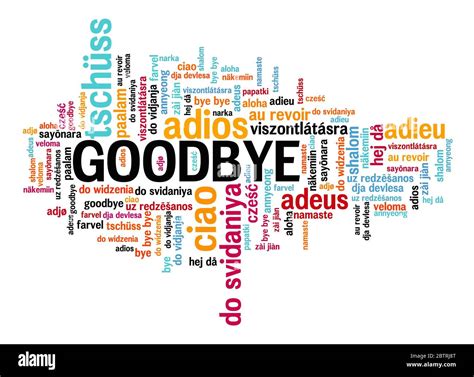 Goodbye word in many languages. Goodbye international translation text ...