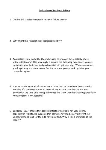 Image result for Fun Revision Task for Retrieval Failure