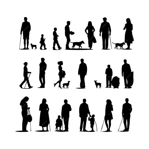 Premium Vector | Black Silhouettes of families vector