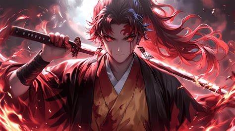 Yoriichi Tsugikuni Wallpaper 4K, Katana
