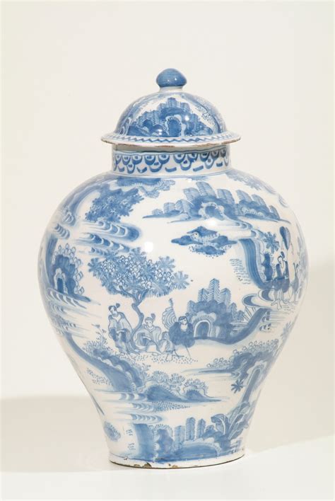 D0605. Blue and White Baluster-Form Jar and Cover – Aronson Antiquairs ...