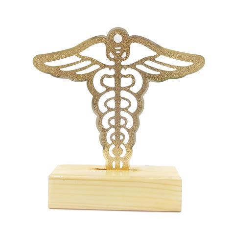 Buy Giftology Bharat Gold Plated Doctor Caduceus Logo Table Top with ...