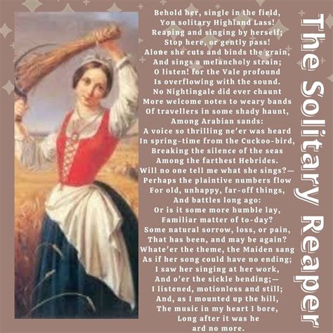 The Solitary Reaper । Text of the Poem । William Wordsworth