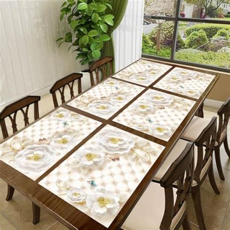 Buy Kuber Industries Floral Design Virgin Viny Soft Microfibre Dining ...