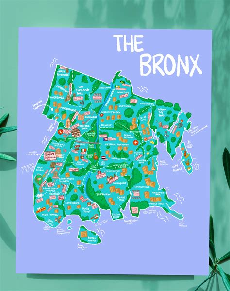 Bronx Map Neighborhoods Amazon.com ConversationPrints BRONX NYC