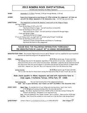 Fillable Online scubany ROGERS ROCK INVITATIONAL - scubany Fax Email ...