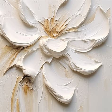 3D Original Flower Painting on Canvas,modern White Flower Texture ...