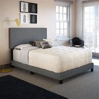 Image result for Premier Langston Upholstered Linen Platform Bed Frame, Full, Gray