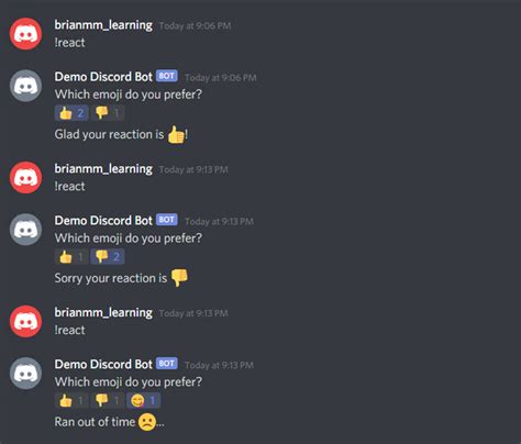 Image result for Discord On Reaction Python Bot