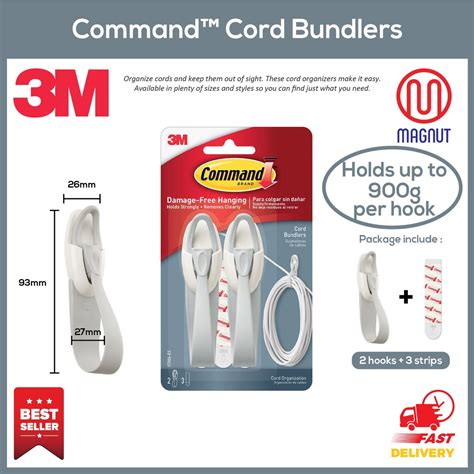 3M Command™ Cord Bundler / Damage Free Removable with Strong Adhesive ...