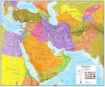 Buy Middle East political bulk cargo wall map laminated Book Online at ...