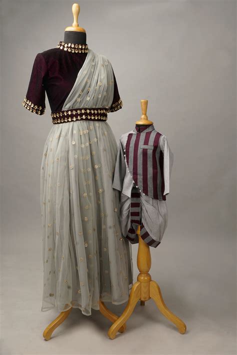 Maroon Grand Mom & Son Combo Matching Set – Anveshana Clothing