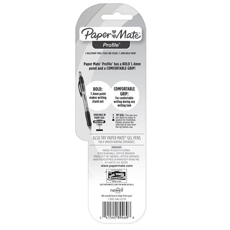 Buy Paper Mate Profile Retractable Ballpoint Pens Bold (1.4mm) Blue 2 ...