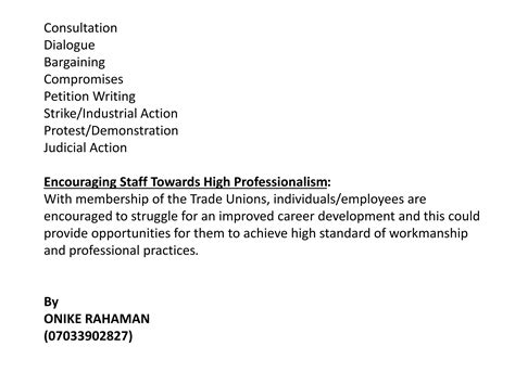 The roles of trade unions in tertiary institutions | PPTX