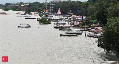 Flood waters of River Ganga - Continuous rain flooded banks of Ganga ...