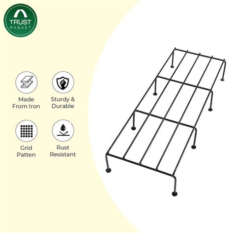 TrustBasket Indigo Anti Rust Metal Plant Stand + HDPE Round Grow Bags