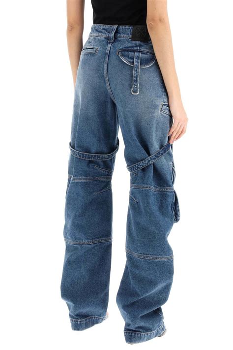 OFF-WHITE cargo jeans with harness details Blue Off-White