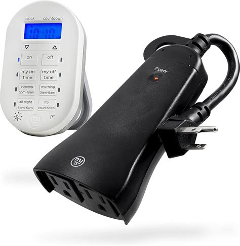 Programmable Timer With Remote Control Indoor 2 Outlet Wireless Remote