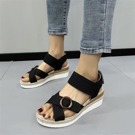 GERsome Women's Summer Sandals Wedges Heel Open Toe Sandals Casual ...