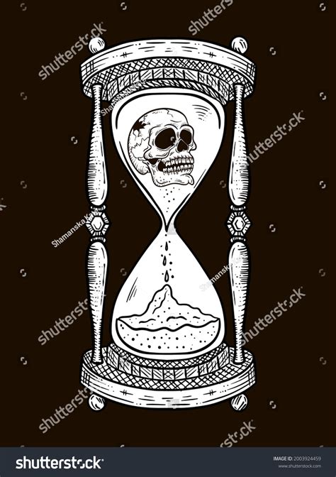 Skull And Hourglass Tattoo