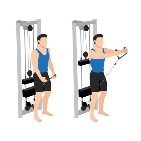 Man doing Cable rope front raise exercise. 33503946 Vector Art at Vecteezy