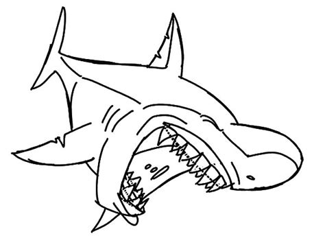 Scarey Jaws The Shark - Free Coloring Pages