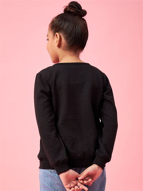 Shop Girls Graphic Printed Pullover Sweatshirt (sw-blackbee) Online
