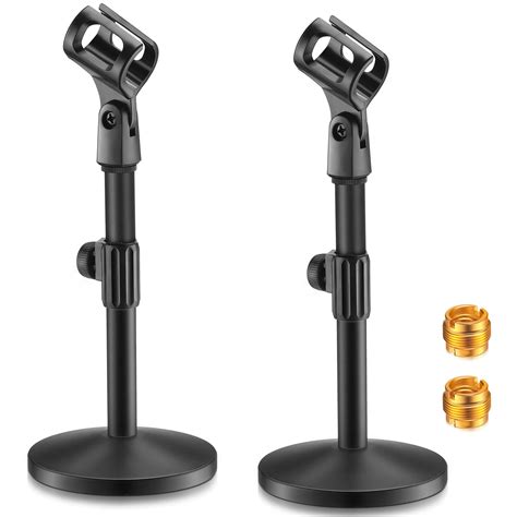 Hoteam 2 Pcs Desktop Microphone Stand Adjustable Table Mic Stand Mic ...