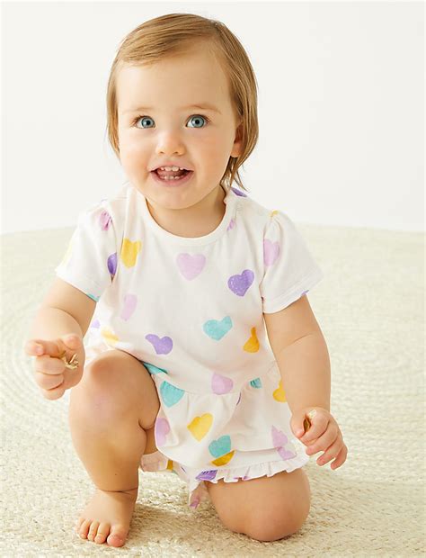 Buy Pure Cotton Heart Print T-Shirt at Marks & Spencer