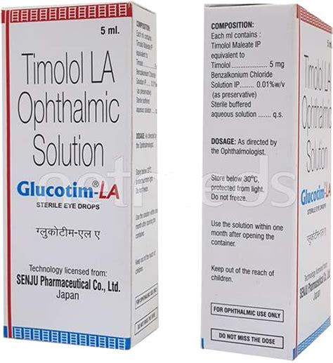 Glucotim La 5 MG Eye Drop (5): Uses, Side Effects, Price & Dosage ...
