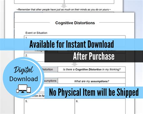 Image result for Cognitive Distortions Worksheet