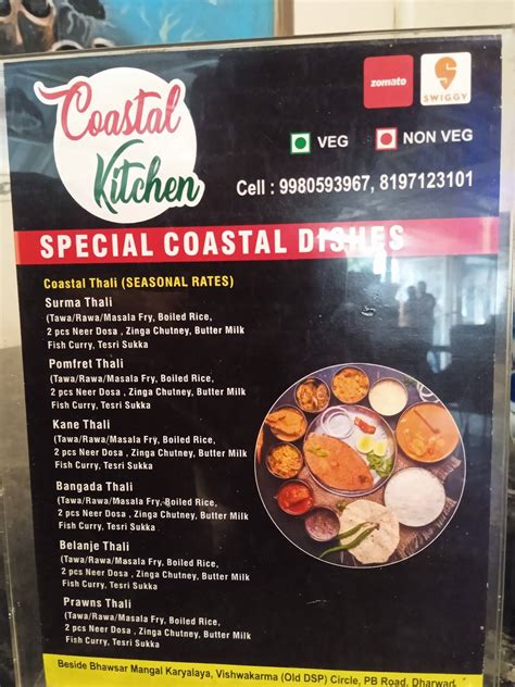 Menu at Coastal Kitchen Dharwad, Dharwad
