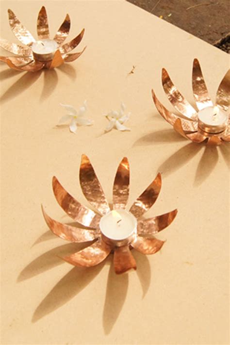 Buy Okhai Sunflower Copper Tea Light Candle Holder Online – Okhaistore