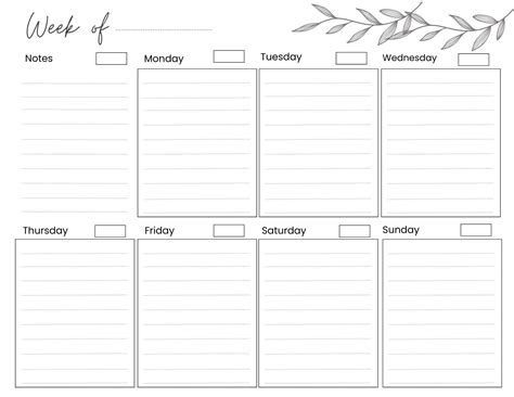 Weekly Planner Printable Week at Glance Undated Planner Weekly to Do ...