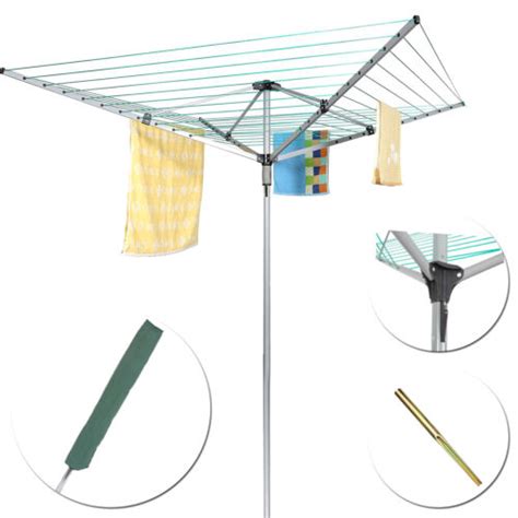 FB FunkyBuys Heavy Duty 40m Rotary Clothes Airer with Metal Spike India ...