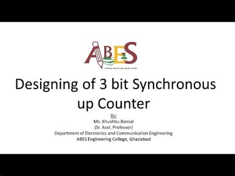 3-Bit Synchronous Up Counter Video Lecture - Analog and Digital ...