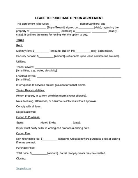 Lease to Own Agreement Templates for Landlords & Tenants
