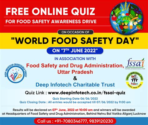 Free Online Quiz for Food Safety Awareness Drive| Deep InfoTech Lucknow