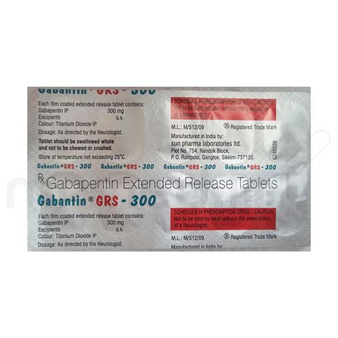 Buy Gabantin GRS 300mg Tablet Online: View Uses and Side Effects